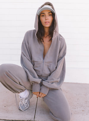 Sweat Jacket Stonewashed Charcoal