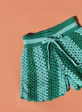 Jade & Aqua Swirl Crochet Shorts