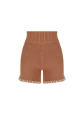Mocha Stitched Knit Short